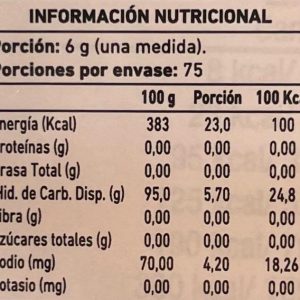 Información nutricional Karbs