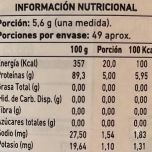 Información Nutricional Proteinex