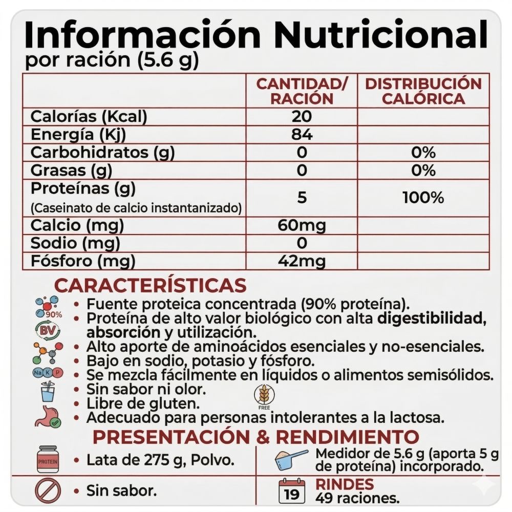 Tabla nutricional - ENTEREX PROTEINEX