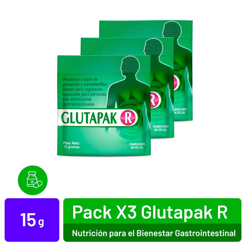 Pack X3 Glutapak R Sobre de 15g de polvo